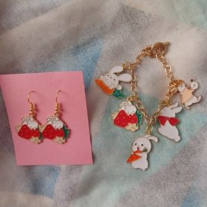 Bunny Bracelet & Earrings Set